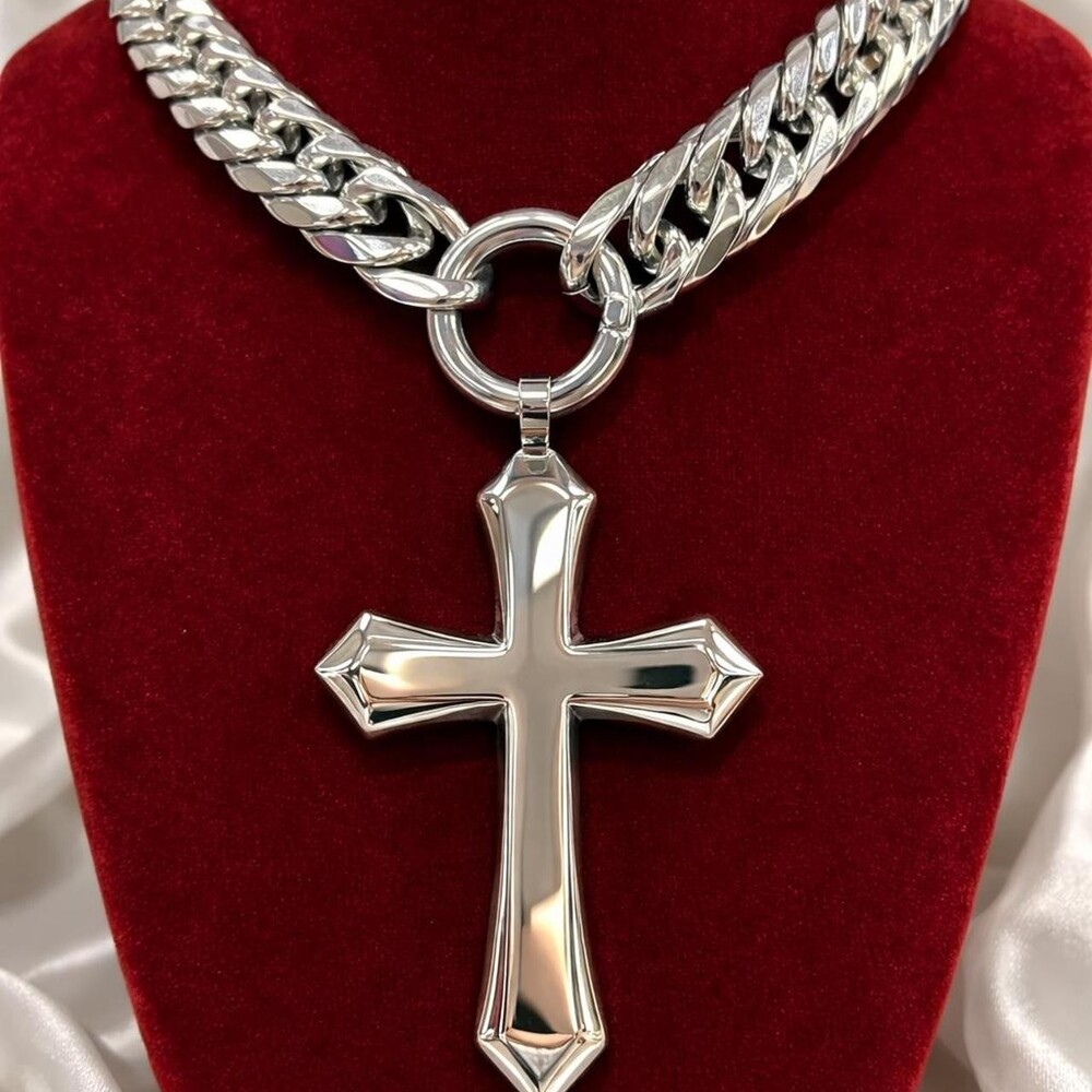 Icy Cuban Link Cross Necklace Da 86